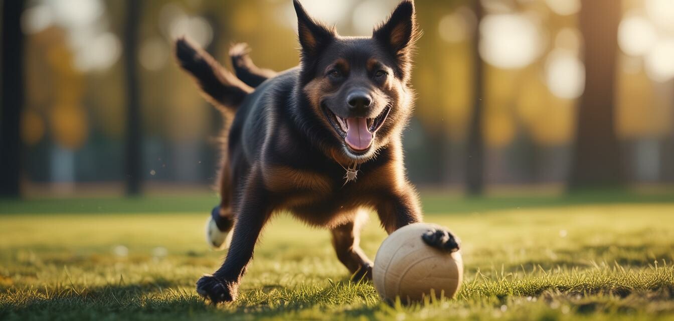 Senior dog playing image